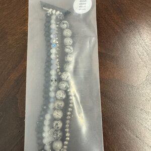 Kinsley Armelle Black and Gray Beaded Bracelet for Apple Watch